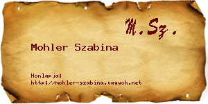 Mohler Szabina névjegykártya